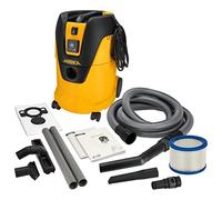 MIRKA Aspirateur professionel Aspirateur Eau et poussière 25 litres/Tuyau d'aspiration/Puissance 1000 W/Adaptateur pour Ponceuse Inclus/Kit de Buses