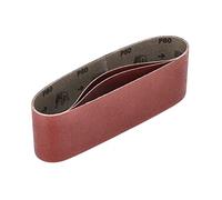 Mirka Lot de 3 bandes abrasives en tissu pour ponceuse à bande, 75 x 533 mm, grain P80, rouge, de qualité supérieure