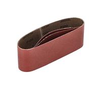 Mirka Rouge 3 x bandes abrasives en tissu 75x457mm / grain P100 / bande abrasive de haute qualité pour ponceuses à bande/pour poncer le bois et le métal