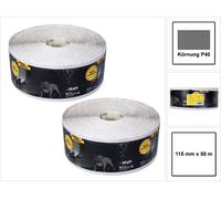 Mirka BASECUT Rouleaux de papier abrasif 115 mm x 50 m, P40, Papier abrasif universel, 2 pcs. ( 2x 2251100140N )