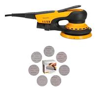 Mirka DEROS II 550 Ponceuse excentrique avec aspiration pour papier abrasif Ø 125mm, course 2,5mm et Abranet Disques abrasifs Ø 125mm autoagrippant, Mix-Pack 5 de chaque grain