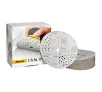 Mirka Papier abrasif Iridium Ø150mm auto-agrippant 121 trous grain 800 | Papier abrasif premium auto-agrippant 121 trous grain 800 pour peinture mastic apprêt bois acier plastique ponçage efficace
