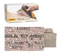 Mirka Feuilles Abrasives Ultimax Ligno, Grain P80, 81x133mm, Papier Latex Résistant, Système Multifit, Fixation Auto-Agrippante, Lot de 50