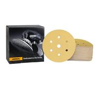 Mirka Gold Papier abrasif universel Ø 150mm autoagrippant 7 trous, grain P220, 100 pces/Pour poncer le plâtre, le mastic, les panneaux de particules, le bois, la peinture