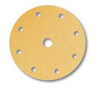 Mirka Gold Papier abrasif universel Ø 150mm autoagrippant 9 trous, grain P100, 100 pces/Pour poncer le plâtre, le mastic, les panneaux de particules, le bois, la peinture