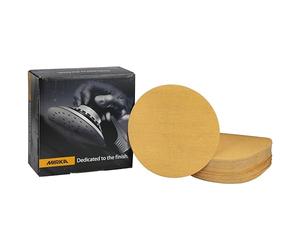Mirka Gold Papier abrasif universel Ø 150mm / autocollant/grain P150, 100 pces/Pour poncer le plâtre, le mastic, les panneaux de particules, le bois, la peinture