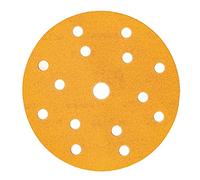 Mirka Gold Papier abrasif universel Ø 150mm Disques abrasifs autoagrippant 15 trous, grain P180, 100 pces/Pour poncer le plâtre, l'enduit, les panneaux de particules, le bois, la peinture