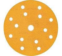 Mirka Gold Papier abrasif universel Ø 150mm Disques abrasifs autoagrippant 15 trous, grain P400, 100 pces/Pour poncer le plâtre, le mastic, les panneaux de particules, le bois, la peinture