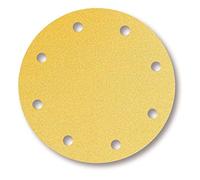 Mirka Gold Papier abrasif universel Ø 200mm autoagrippant 9 trous, grain P320, 50 pces/Pour poncer le plâtre, le mastic, les panneaux de particules, le bois, la peinture