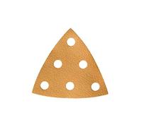 Mirka Gold Triangle de ponçage Papier abrasif universel 93x93x93mm / 6 trous/grain P40, 50 pces/Pour poncer le plâtre, le mastic, les panneaux de particules, le bois, la peinture