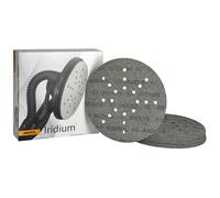 MIRKA Iridium papier abrasif Ø 225mm autoagrippant grain 40-25 disques - Pour ponceuse de cloisons sèches mur et plafond - Ponçage de peinture, mastic, apprêt, bois, acier, matériaux minéraux
