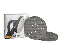 MIRKA Iridium Papier abrasif Ø 225mm autoagrippant grain 60-25 disques - Pour ponceuse de cloisons sèches mur et plafond - Ponçage de peinture, mastic, apprêt, bois, acier, matériaux minéraux