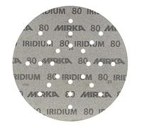 MIRKA Iridium papier abrasif Ø 225mm autoagrippant grain 80-25 disques - Pour ponceuse de cloisons sèches mur et plafond - Ponçage de peinture, mastic, apprêt, bois, acier, matériaux minéraux