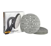 MIRKA Iridium papier abrasif Ø 225mm autoagrippant grain 80-25 disques - Pour ponceuse de cloisons sèches mur et plafond - Ponçage de peinture, mastic, apprêt, bois, acier, matériaux minéraux