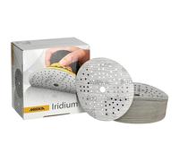 MIRKA Iridium Papier abrasif Premium Ø 125mm autoagrippant 89 trous, grain 800, 100 pces - Pour poncer la peinture, le mastic, l'apprêt, le bois, l'acier, les matériaux minéraux, le plastique