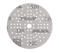 MIRKA Iridium Papier abrasif Premium Ø 150mm autoagrippant 121 trous, grain 320, 10 pces - Pour poncer la peinture, le mastic, l'apprêt, le bois, l'acier, les matériaux minéraux, le plastique