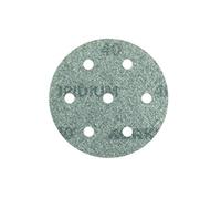 Mirka Iridium Papier abrasif Premium Ø 90mm autoagrippant 7 trous, grain 40, 50 pces/Pour poncer la peinture, le mastic, l'apprêt, le bois, l'acier, les matériaux minéraux, le plastique