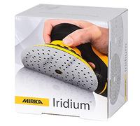 Mirka Iridium Papier abrasif Premium Ø 150mm autoagrippant 121 trous, grain 600, 100 pces/Pour poncer la peinture, le mastic, l'apprêt, le bois, l'acier, les matériaux minéraux, le plastique