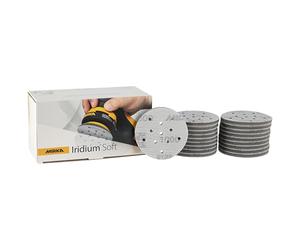 Mirka Iridium Soft Disques abrasifs Ø 77 mm/Grain P1000 / autoagrippant Multifit / 20 pièces/Abrasifs à base de mousse pour un ponçage à sec précis, ponçage de vernis, finition