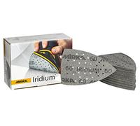 MIRKA Iridium Triangle de ponçage Papier abrasif Premium 100x152x152mm 36 trous autoagrippant grain 60, 50 pces - Pour poncer la peinture, mastic, apprêt, bois, acier, minéraux, plastique