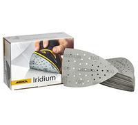 MIRKA Iridium Triangle de ponçage Papier abrasif Premium 100x152x152mm 36 trous autoagrippant grain 100, 50 pces - Pour poncer la peinture, mastic, apprêt, bois, acier, minéraux, plastique