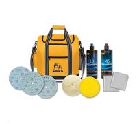 Mirka Kit de polissage marin de 6 pouces, système complet de restauration de surface de bateau avec abrasifs galaxie, composés de polissage, tampons en laine et sac de transport