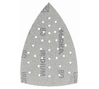 MIRKA Iridium Triangle de ponçage Papier abrasif Premium 100x152x152mm 36 trous autoagrippant grain 80, 10 pcs - Pour poncer la peinture, mastic, apprêt, bois, acier, minéraux, plastique