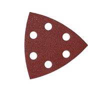 Mirka Lot de 5 feuilles de papier abrasif pour ponceuse Delta - 93 x 93 x 93 mm - Fermeture autoagrippant - 6 trous - Grain P80 - Pour ponçage du bois, du métal et du plastique