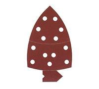 Mirka Red Ponceuse Delta Papier abrasif Bois Triangles de ponçage / 105x150x150 mm/autoagrippant / 13 trous/grain P120 / 5 pièces/pour poncer le bois, le métal, le plastique