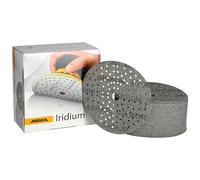 Mirka Papier abrasif Iridium auto-agrippant Ø150 mm 121 trous grain 40 | Papier abrasif premium Mirka compatible avec ponceuses 150 mm idéal pour peinture mastic apprêt bois acier plastique