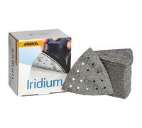 Mirka Papier abrasif Iridium triangle 93x93x93 mm 15 trous auto-agrippant | Papier abrasif premium pour peinture mastic apprêt bois acier plastique compatible ponceuse 15 trous auto-agrippant