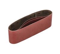 Mirka Red 3 pièces bandes abrasives en tissu 75x533mm / grain P100 / bande abrasive de haute qualité pour ponceuses à bande/Pour le ponçage du bois et du métal