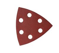 Mirka Red Ponceuse Delta Papier abrasif Bois Triangles de ponçage / 93x93x93 mm/autoagrippant / 6 trous/grain P180 / 5 pièces/pour poncer le bois, le métal, le plastique