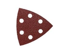 Mirka Lot de 5 feuilles de papier abrasif pour ponceuse Delta - 93 x 93 x 93 mm - Avec autoagrippant - 6 trous - Grain P40 - Pour poncer bois, métal et plastique - Rouge
