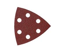 Mirka Lot de 5 feuilles de papier abrasif pour ponceuse Delta - 93 x 93 x 93 mm - Avec autoagrippant - 6 trous - Grain P60 - Pour poncer bois, métal et plastique