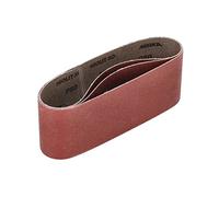 Mirka Rouge 3 x bandes abrasives en tissu 75x457mm / grain P80 / bande abrasive de haute qualité pour ponceuses à bande/pour poncer le bois et le métal