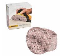MIRKA Ultimax Papier abrasif Ø 150mm autoagrippant 15 trous - Grain P240-50 pcs - Pour ponceuses excentriques 150mm - Ponçage de bois tendre et dur, matériaux minéraux, vieilles peintures dures