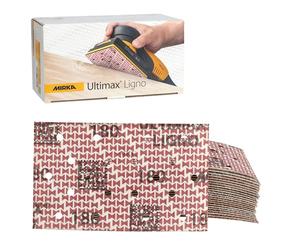 Mirka Ultimax Ligno Feuilles de Ponçage 81x133mm, Grain P180, Fixation Auto-Agrippante, Compatibles avec Système Multifit, Lot de 50