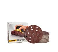 MIRKA Ultimax Papier abrasif Ø 150mm autoagrippant 15 trous - Grain P60-50 pcs - Pour ponceuses excentriques 150mm - Ponçage de bois tendre et dur, matériaux minéraux, vieilles peintures dures