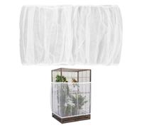 MIRKUZI Housses pour cages à oiseaux, 1 filet de protection pour cage à oiseaux - Filet ventilé et anti-poussière, circonférence 120-140 cm, hauteur 30 cm (blanc)