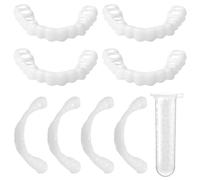 MIRKUZI Kits de blanchiment des dents 8 pièces (4 paires) de prothèses dentaires provisoires, appareils orthodontiques, facettes dentaires, dents provisoires esthétiques