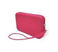 MIRKUZI Vanity et trousses à maquillage, 1 trousse de toilette de voyage souple en silicone avec fermeture éclair, porte-monnaie, sac à main, mini-sac (fuchsia)