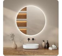 Mirlux Miroir de salle de bains avec éclairage LED - Miroir mural rond - Miroir de douche anti-buée - 100x100CM