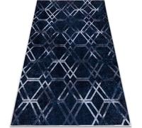 MIRO 51805.802 Tapis de lavage Géométrique, caillebotis antidérapant - bleu bleu 160x220 cm