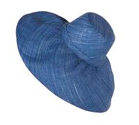 Miro Boho Chic Chapeau Ibiza Grande Pamelle réalisée en Raffa Naturelle teintée à la Main. Taille Unique Qui s'adapte à la tête Large (18 cm) Qui se Moule à la Main., Turquoise