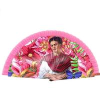 Miro Boho Chic - Éventail Frida Élégance et Tradition dans un Éventail de Design Exclusif Cadeaux pour Femme Cadeau Ami Invisible Gift Geschenke Pour Femmes, Rose 1, Talla Unic