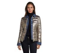 Miro Boho Chic New York 88 Veste Femme Métallisée Veste Femme Divertissement Veste Rembourrée Femme Bimateria Denim et Métallique Manteau Femme Léger, Cuivre, XL