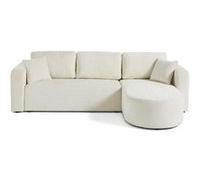 Best mobilier Canapé d'angle réversible Miro 4 places convertible avec coffre velours texturé Beige