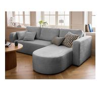 Bestmobilier - Canapé d'angle Convertible avec Coffre Réversible Miro en Velours - Canapé Lit - Sofa Gris 4 Places - Angle Droit - ou Gauche - Salon