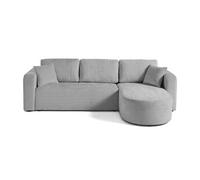 Miro - canapé d'angle réversible - 4 places - convertible avec coffre - en velours texturé - Gris